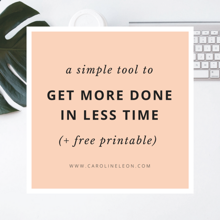 A simple tool to get more done in less time